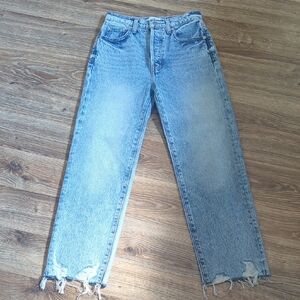 Pistola Light Blue Distressed Straight Leg Jeans Size 24
